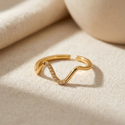 Bague Halo en Acier Inoxydable 316L - Doré