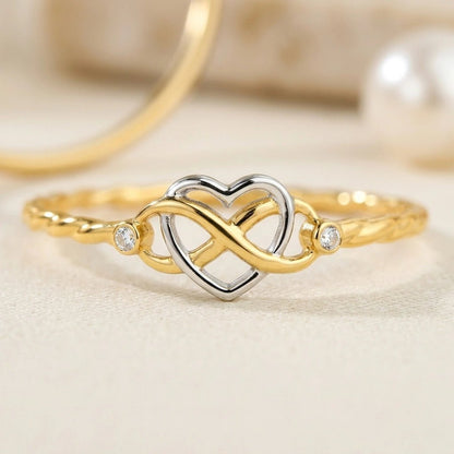 Bague Infini Dorée en Acier Inoxydable 316L - Doré