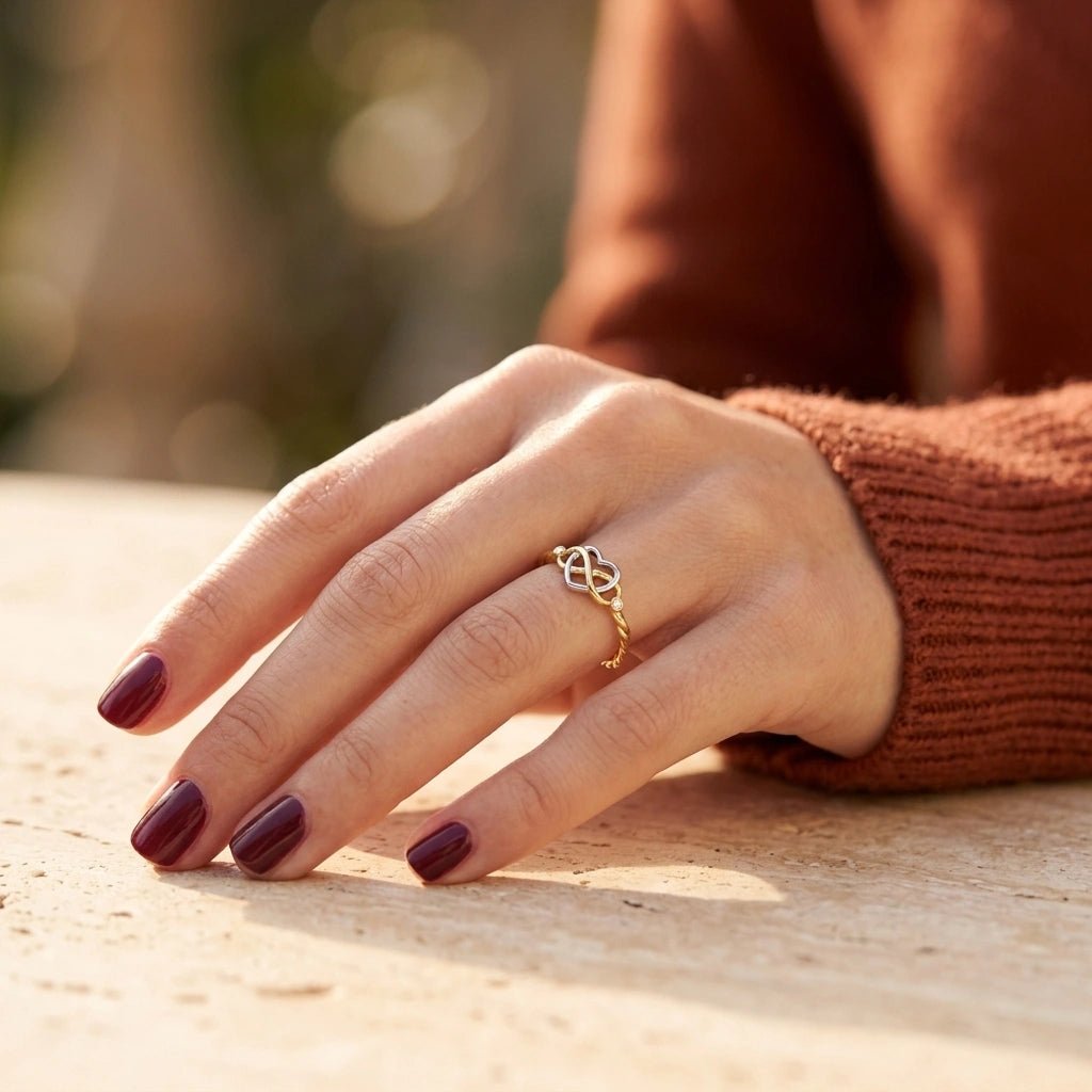 Bague Infini Dorée en Acier Inoxydable 316L - Doré