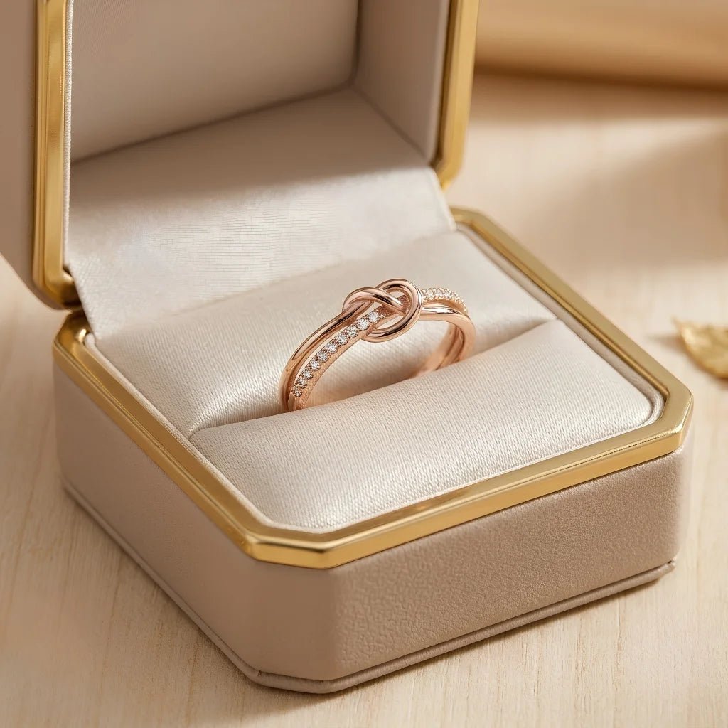 Bague Noeud en Acier Inoxydable 316L - Doré