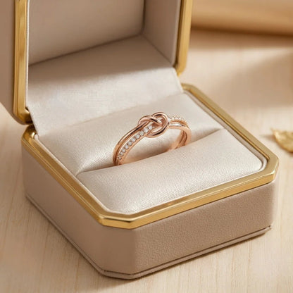 Bague Noeud en Acier Inoxydable 316L - Doré