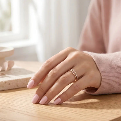 Bague Noeud en Acier Inoxydable 316L - Rose gold