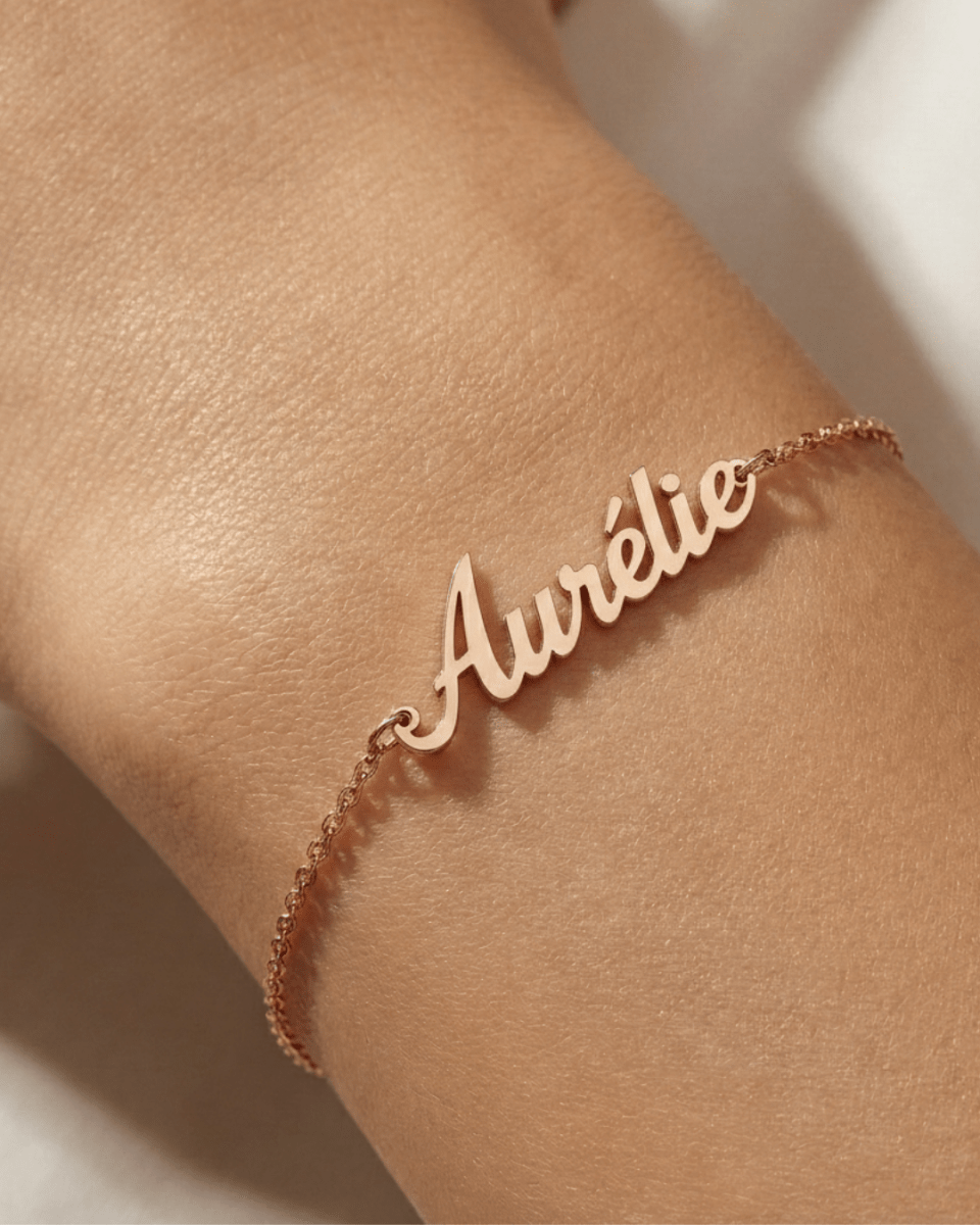 Bracelet personnalisé - Gravure offerte - Rose gold