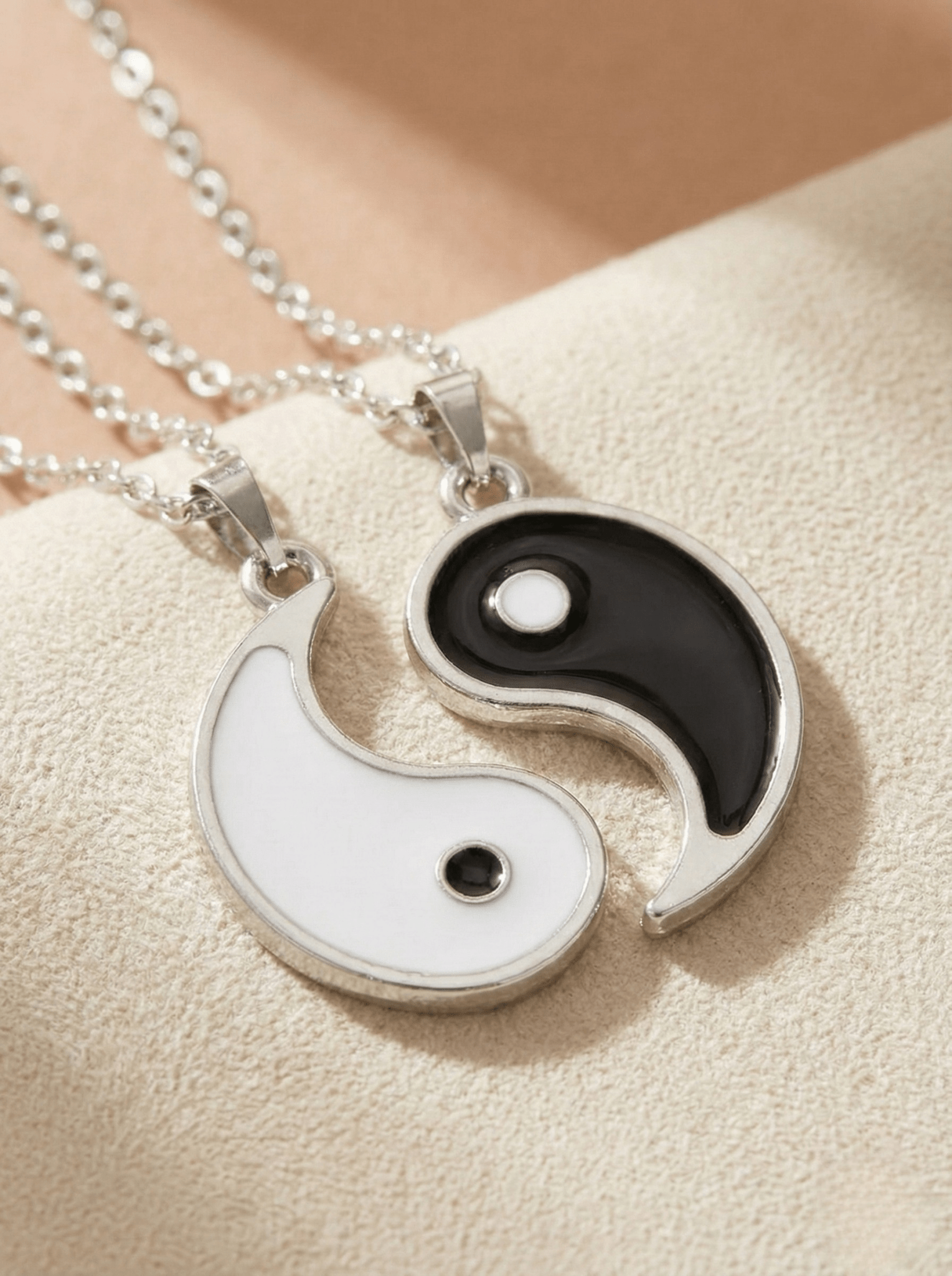 Collier Duo Yin Yang Magnétique | Pour Couple & Meilleur(e)s Ami(e)s - Acier
