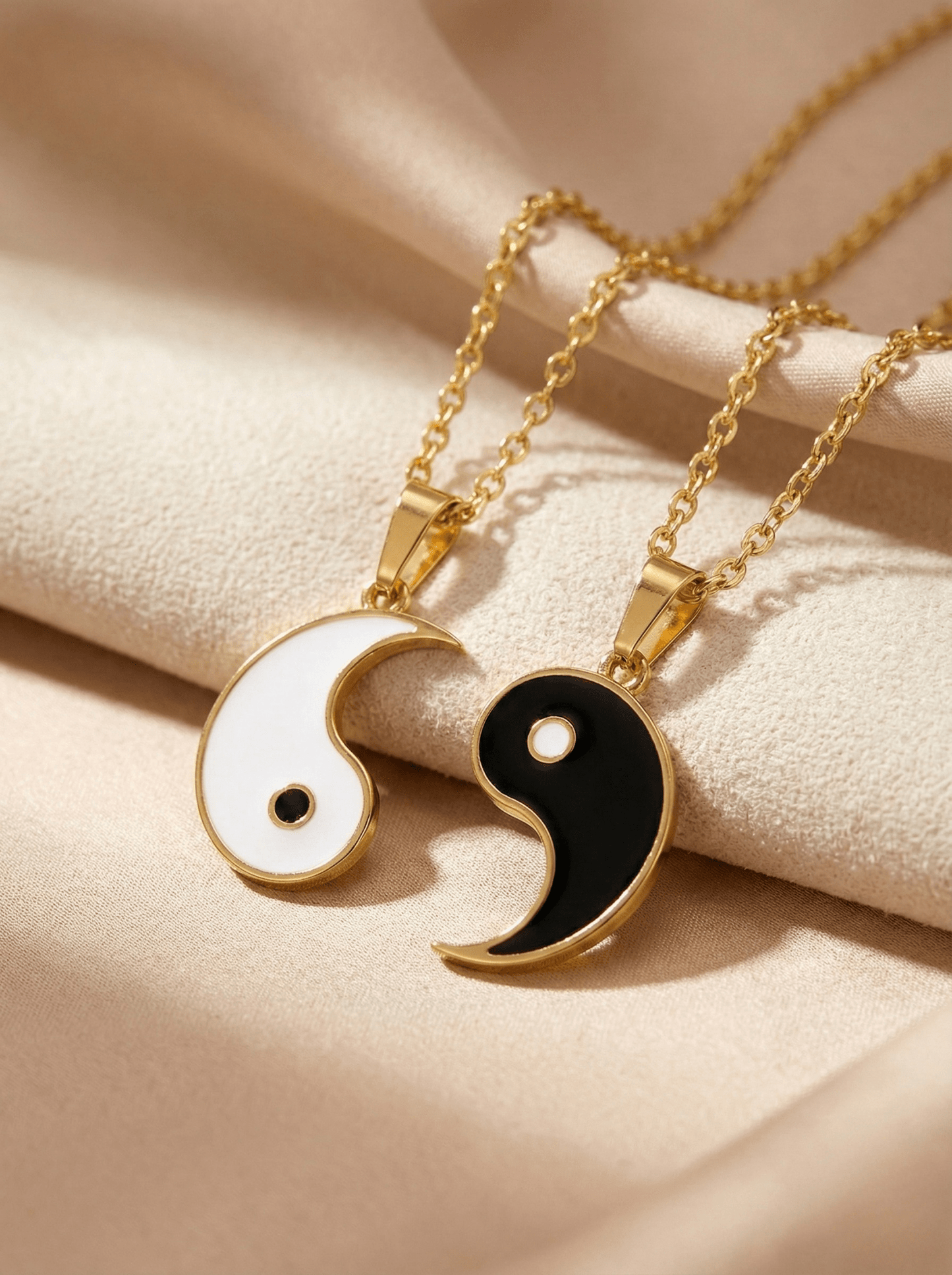 Collier Duo Yin Yang Magnétique | Pour Couple & Meilleur(e)s Ami(e)s - Gold
