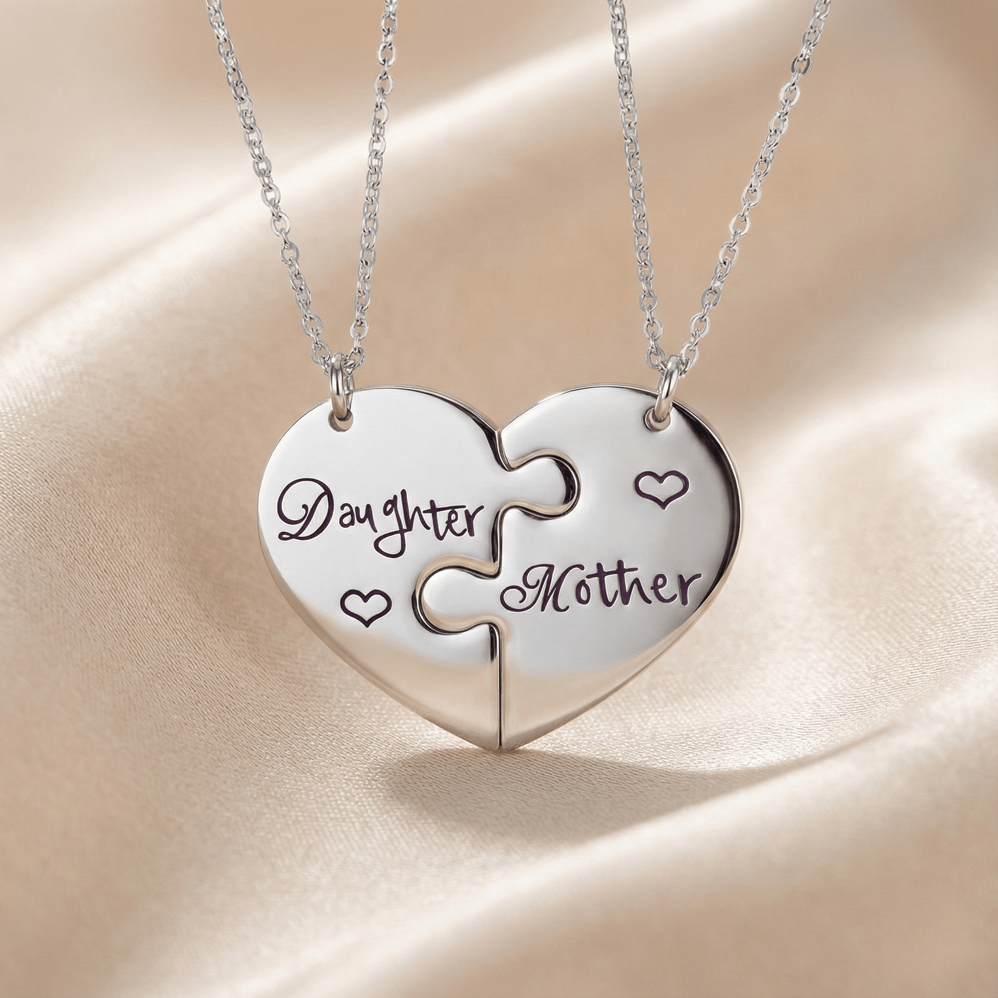 Collier Mère - Fille Puzzle Cœur en Acier | Le Symbole de Votre Amour Éternel - Mother & Daughter