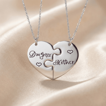 Collier Mère - Fille Puzzle Cœur en Acier | Le Symbole de Votre Amour Éternel - Mother & Daughter